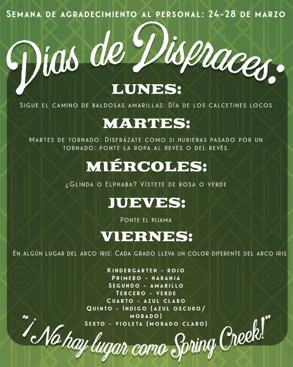 Staff Appreciation Flier in Spanish